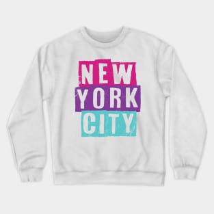 New York City - Vintage Look Text Crewneck Sweatshirt